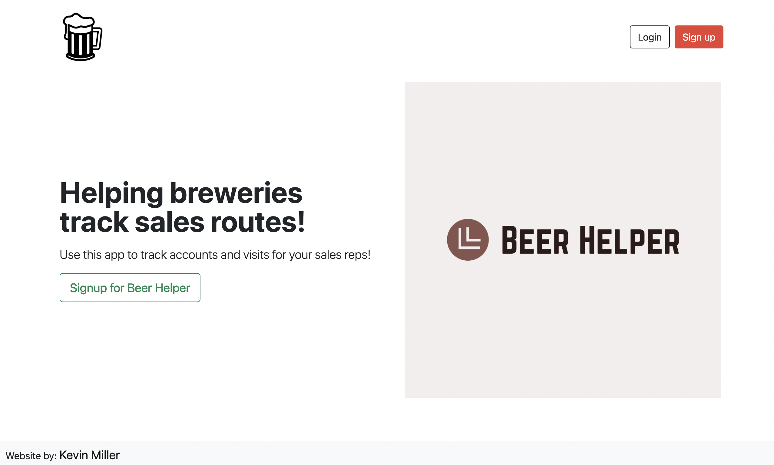 picture of beer helper web app